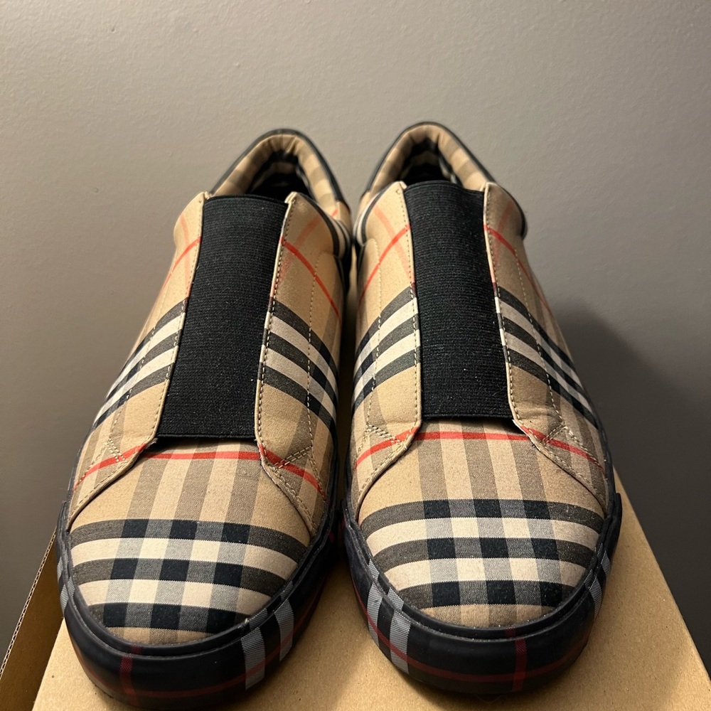 Burberry Men's Markham All Check Slip-On Low-Top Sneakers
